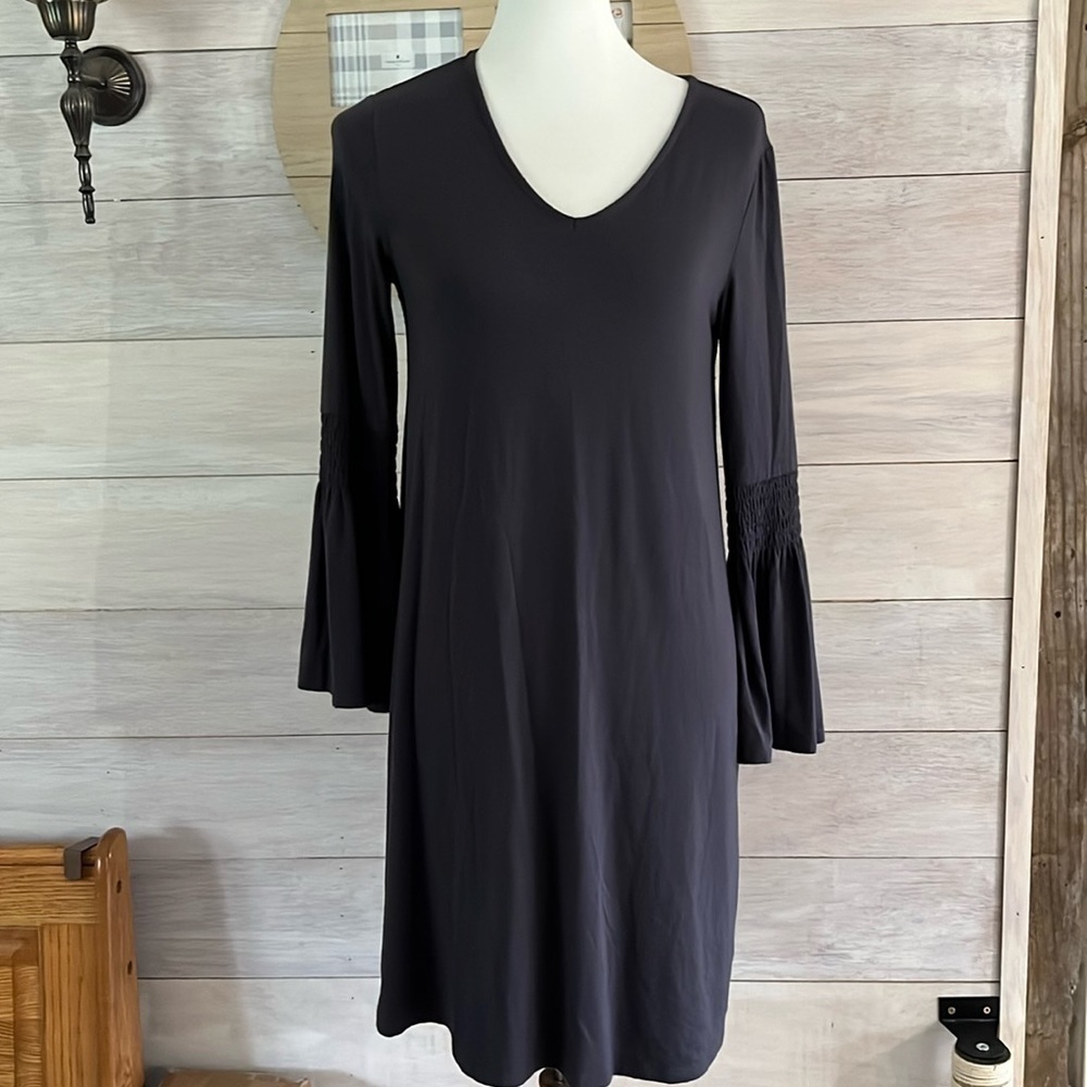 Cupio Blue Stretch Bell Sleeve Dress S